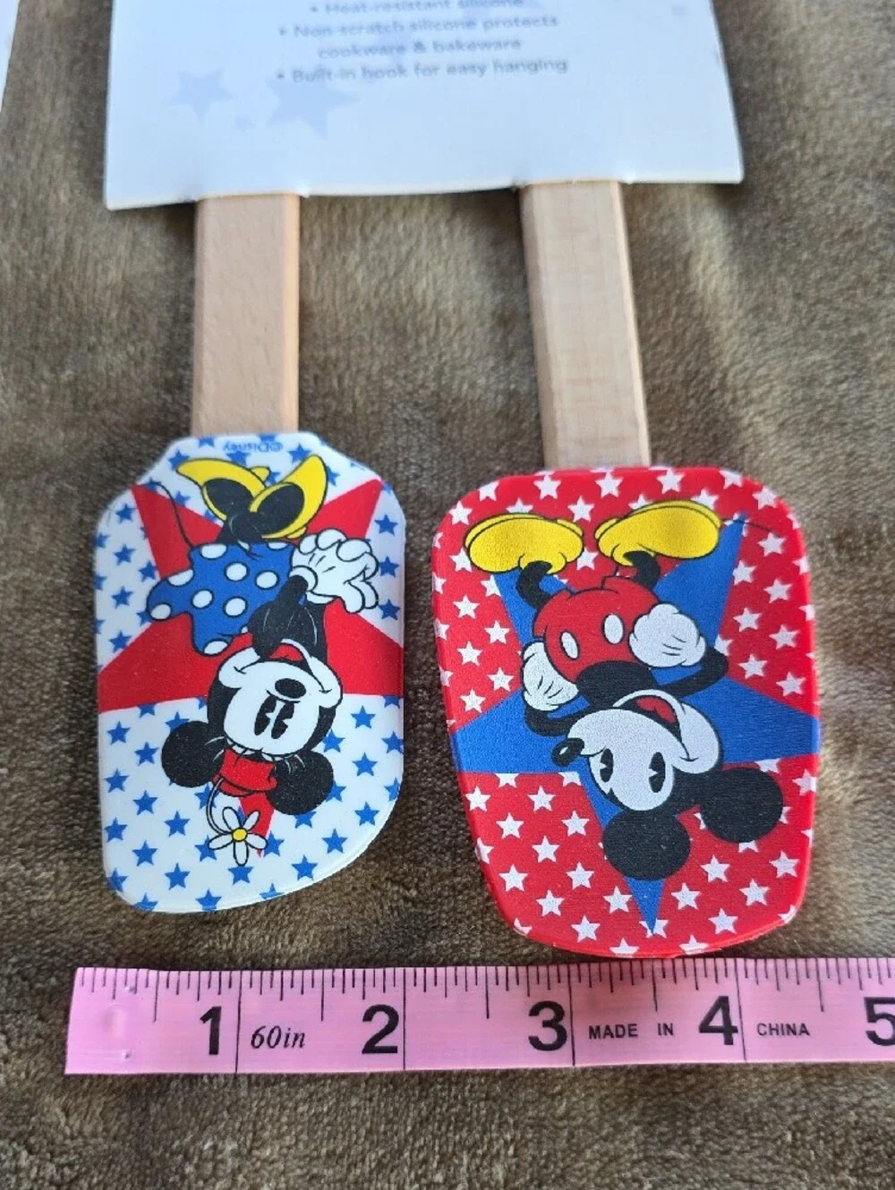 Disney Mickey & Minnie Silicone Spatula and Spoon Set - Red, Blue, White